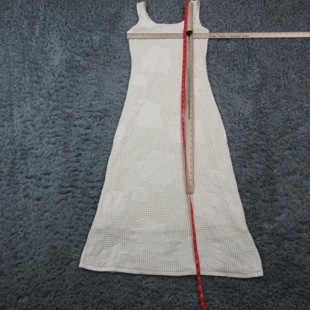 Z Supply Dress Womens M White Crochet Floral Maxi Tank Scoop Neck Lined NWT - Picture 2 of 16